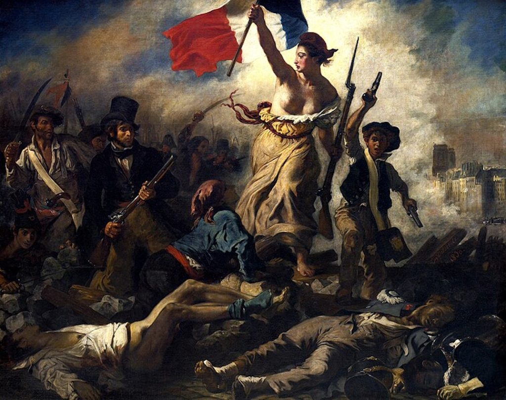 Tableau d'Eugene Delacroix : La liberté guidant le peuple
